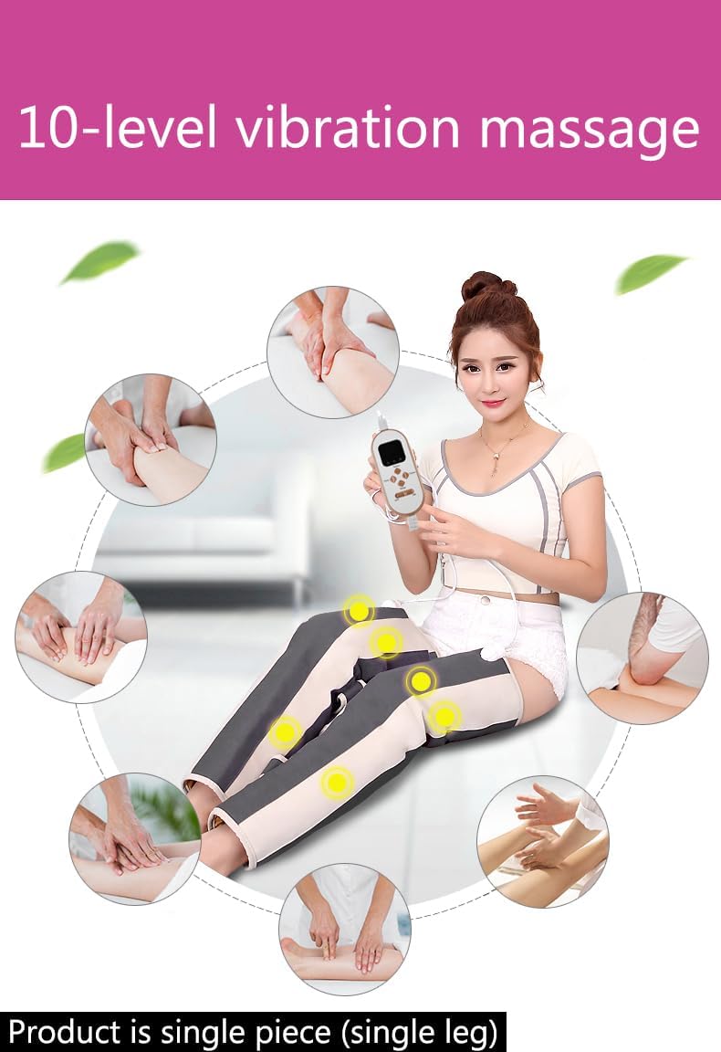 Leg Sculpting Machine Massager Heating Knee Calf Thigh Massage for Circulation and Pain Relief Anti Cellulite Removal for Legs Sculptor Leggings for Women Workout (Black Single)