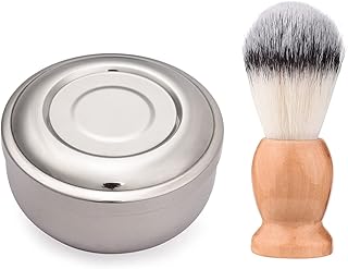 Conjunto de escova e tigela de barbear Escova de barbear de metal Tigela de sabão Tigela de caneca de barbear Barbeiro Barba Navalha Copo de barbear Ferramenta de barbear de limpeza de cabelo facial Escova de barbear,Tigela de sabão,Barbear caneca tigela,Conjunto de tigela de metal,Conjunto de tigela de barbear Silver