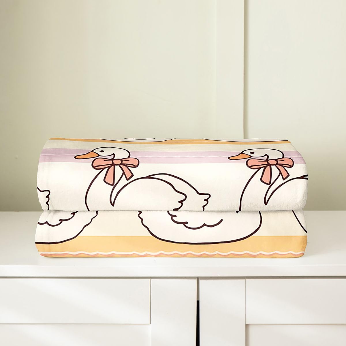 Loussiesd Vintage Swan koc polarowy typu queen, 228 x 228 cm