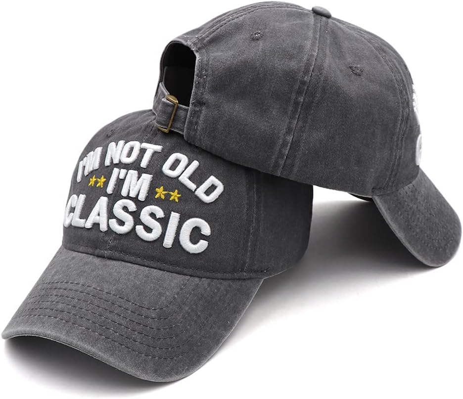 Funny Retirement or Birthday Gifts Hats for Men Women,I'm Not Old Classic Baseball Cap Gag Gifts for Dad Grandpa Old Man - Image 3