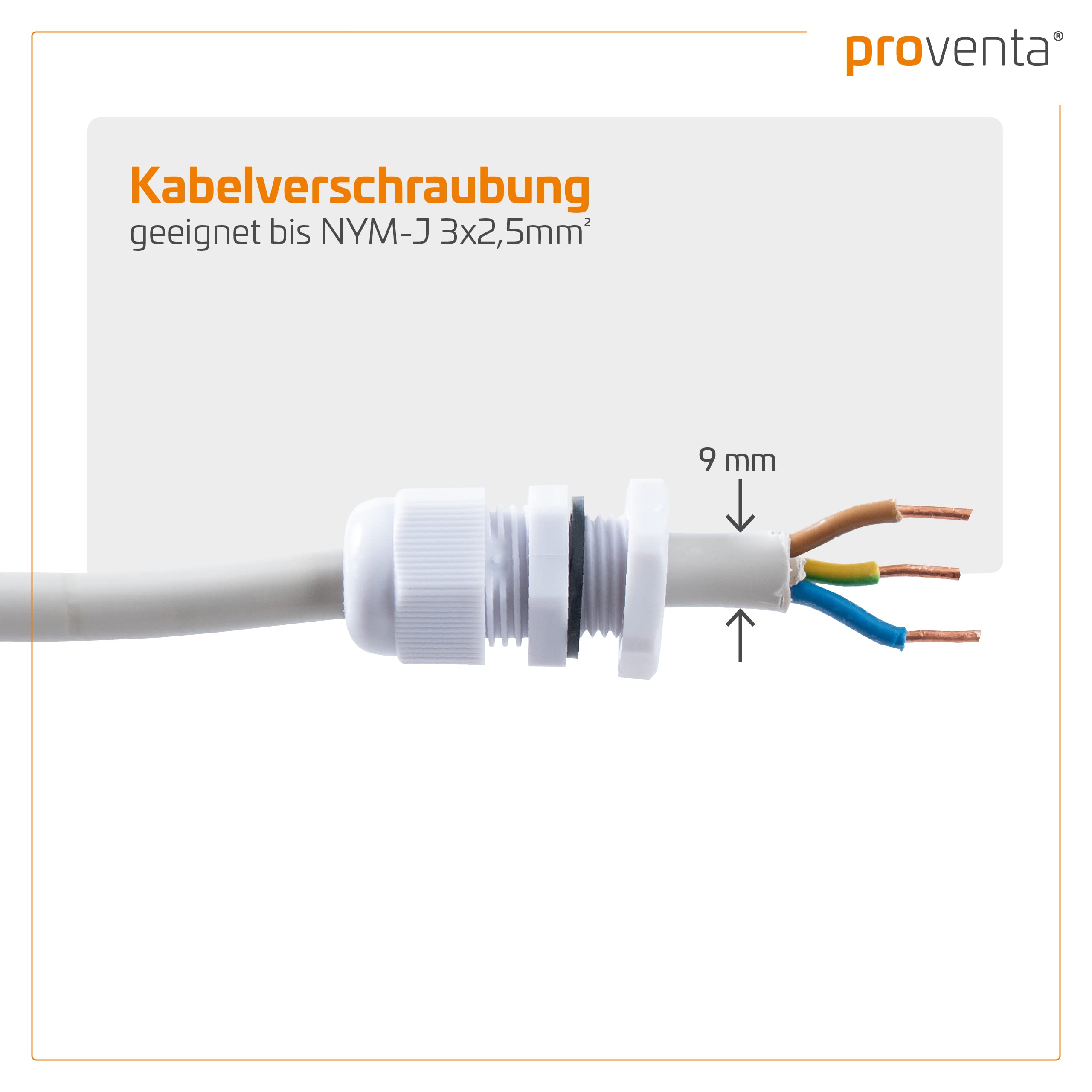 proventa IP65 LED-Feuchtraumleuchte 120cm mit 2x 18W LED-Röhre naturweiß, 4000K 4.320 Lumen Klappdeckel Steckklemme Kabeleinführung bis NYM-J 3x2,5mm² - Sparset 2x