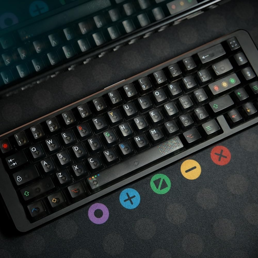 Nakładka klawiszy retro Dark Lights, Cherry Profile PBT do niestandardowej klawiatury mechanicznej (półprzezroczysta)