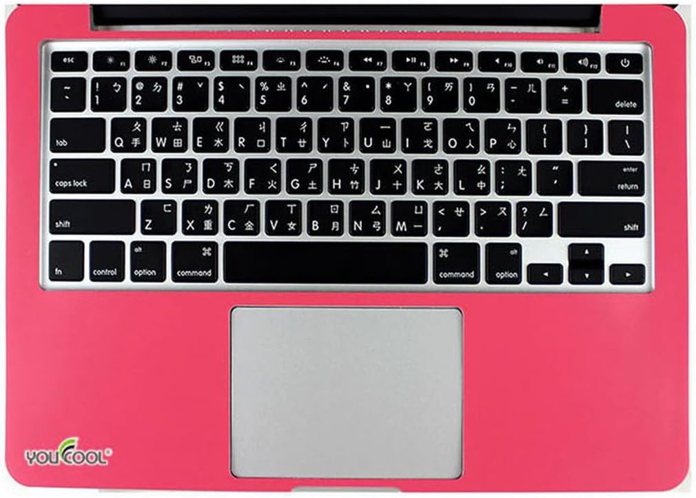 YOUCOOL Retina 13-Inch Free Cut Full Wrist PALMREST with Guard Shield Cover Skin Protector Sticker for Apple MacBook Pro 13.3" (Pink)