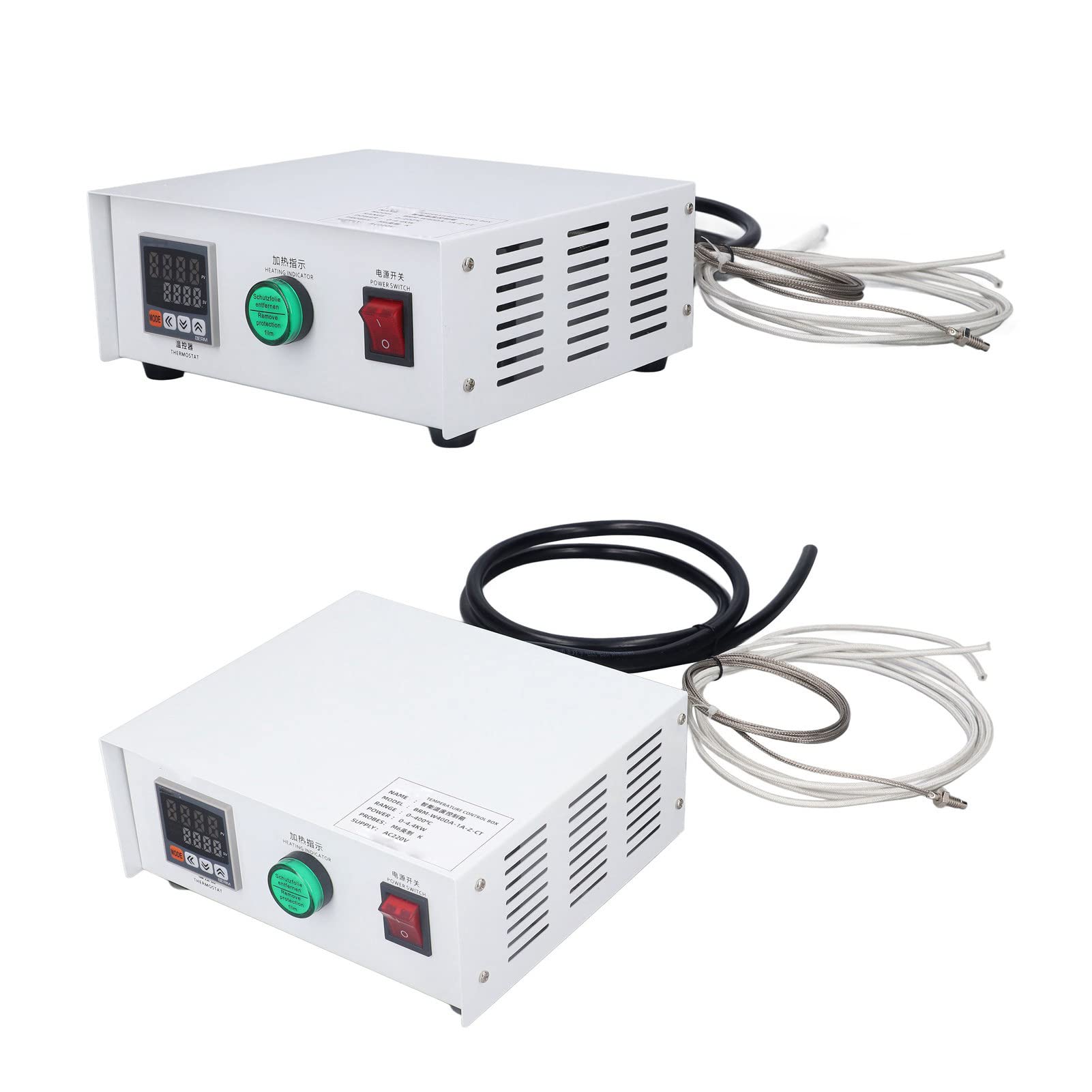 Controlador de Temperatura PID, Termostato de Pantalla Digital con Sonda de Alta Precisión M6, AC220V 0-400°C para Horno IR, Máquina de Curado UV, Maquinaria de Plástico (2m)