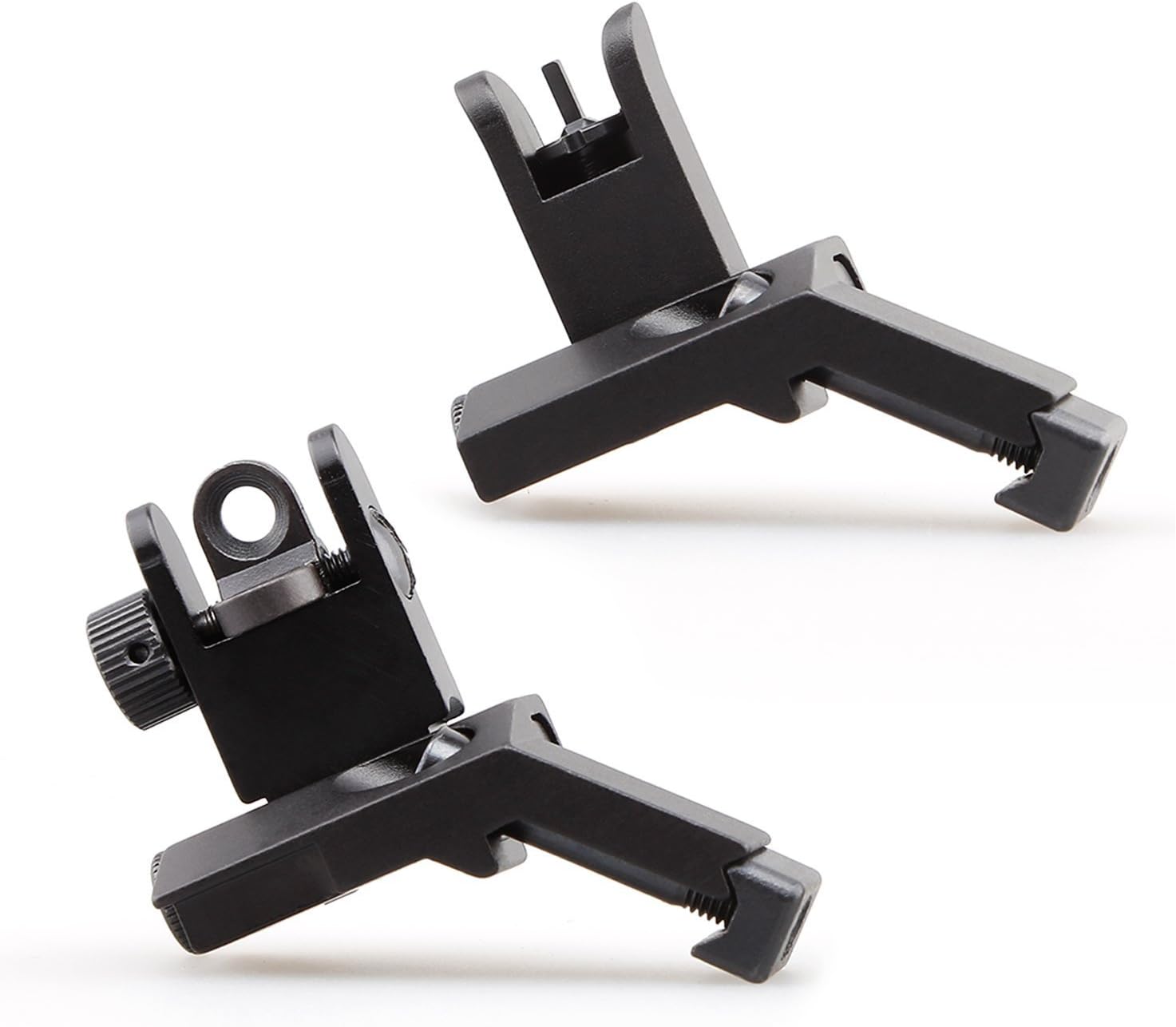 Tough Tactical Tools Back Up Iron Sights, Flip Up 45 Degree Offset Back Up Iron Sights, Universal Picatinny Rail Mounted BUIS