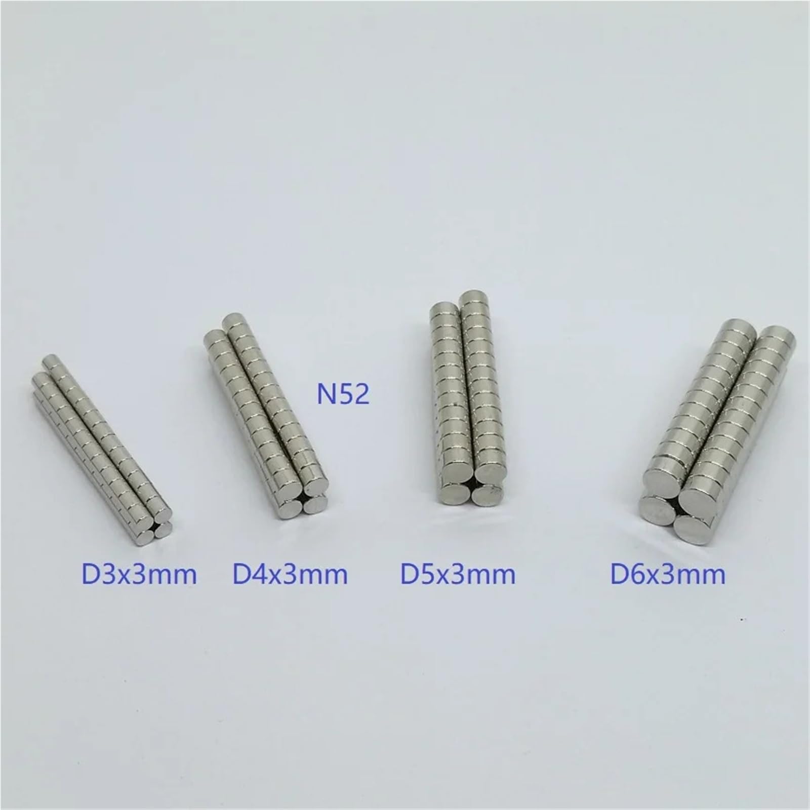 10 50 pièces/lot disque N52 NdFeB aimant 3 * 3 4 * 3 5 * 3 6 * 3 aimants permanents en néodyme Standard fort 3x3 4x3 5x3 6x3(N52 NdFeB D4x3mm,50PCS)
