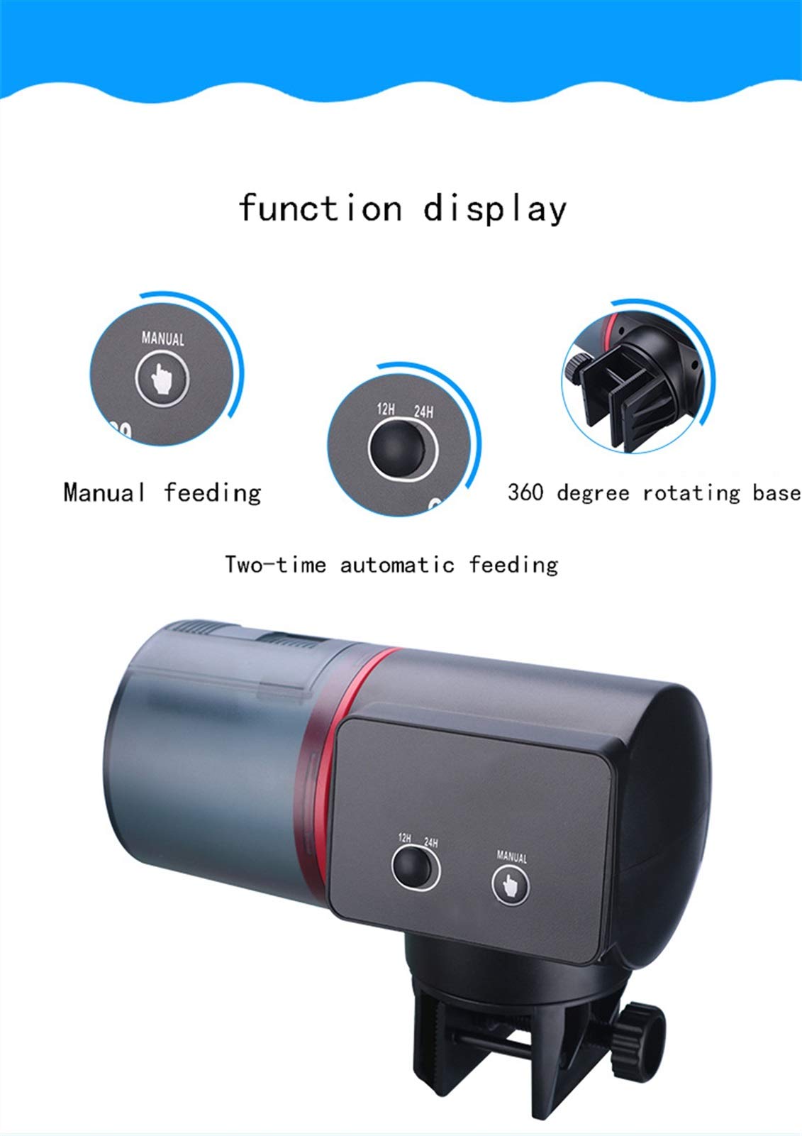 Automatic Fish Feeder Temporizzazione Intelligente Serbatoio for Pesci Temporizzazione Automatica Alimentatore Grande Alimentatore a Batteria Mangiatoia for Pesci Acquario Shenhu USB