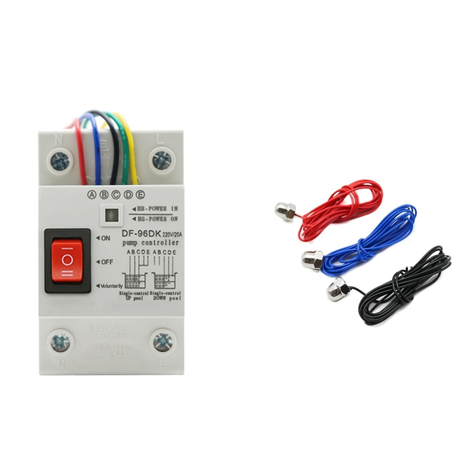 DF-96D DF-96DK water level controller switch 20A 220V water tank liquid level detection sensor pump controller 2M line(DF96DK With Probe,5M Porbe)