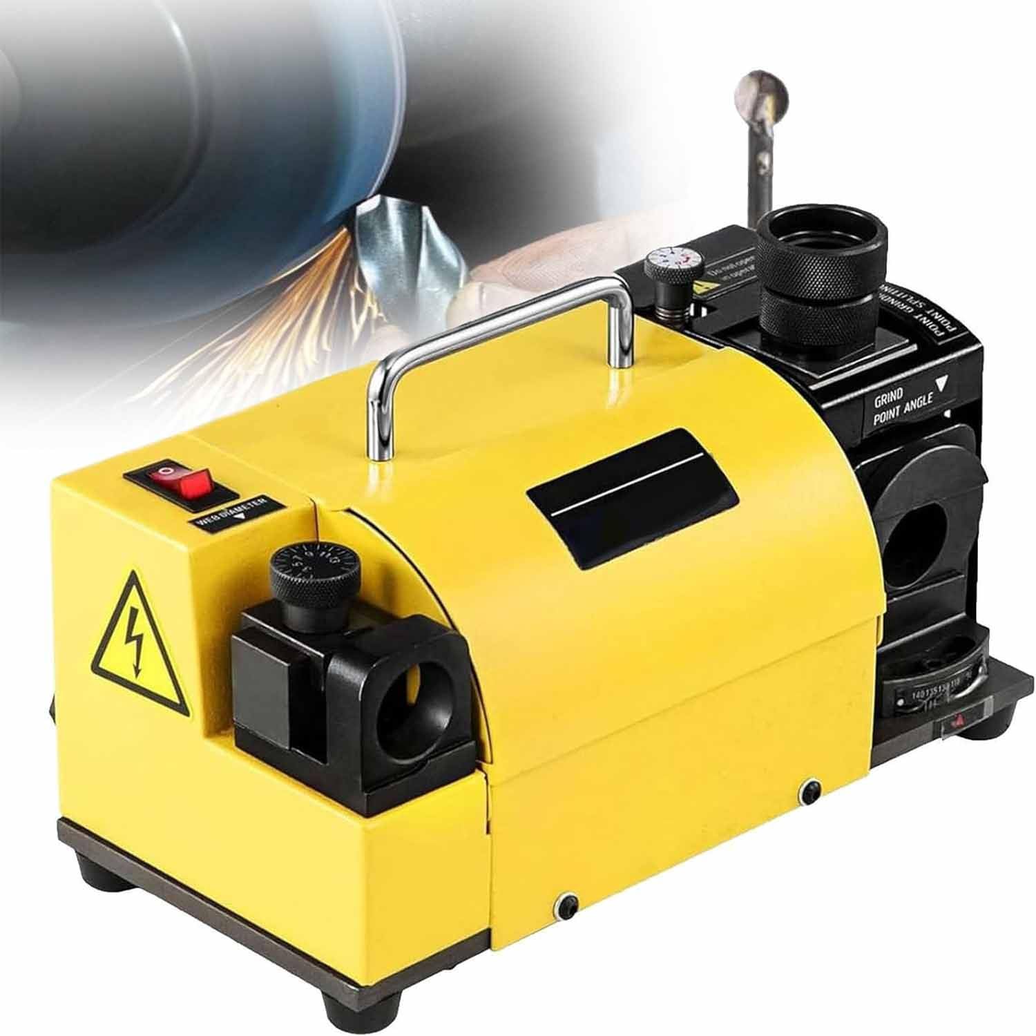 Afilador de brocas eléctrico portátil, motor de cobre puro de 4400 rpm, molienda multiángulo de 90°-135°, para brocas romas de 3 a 15 mm