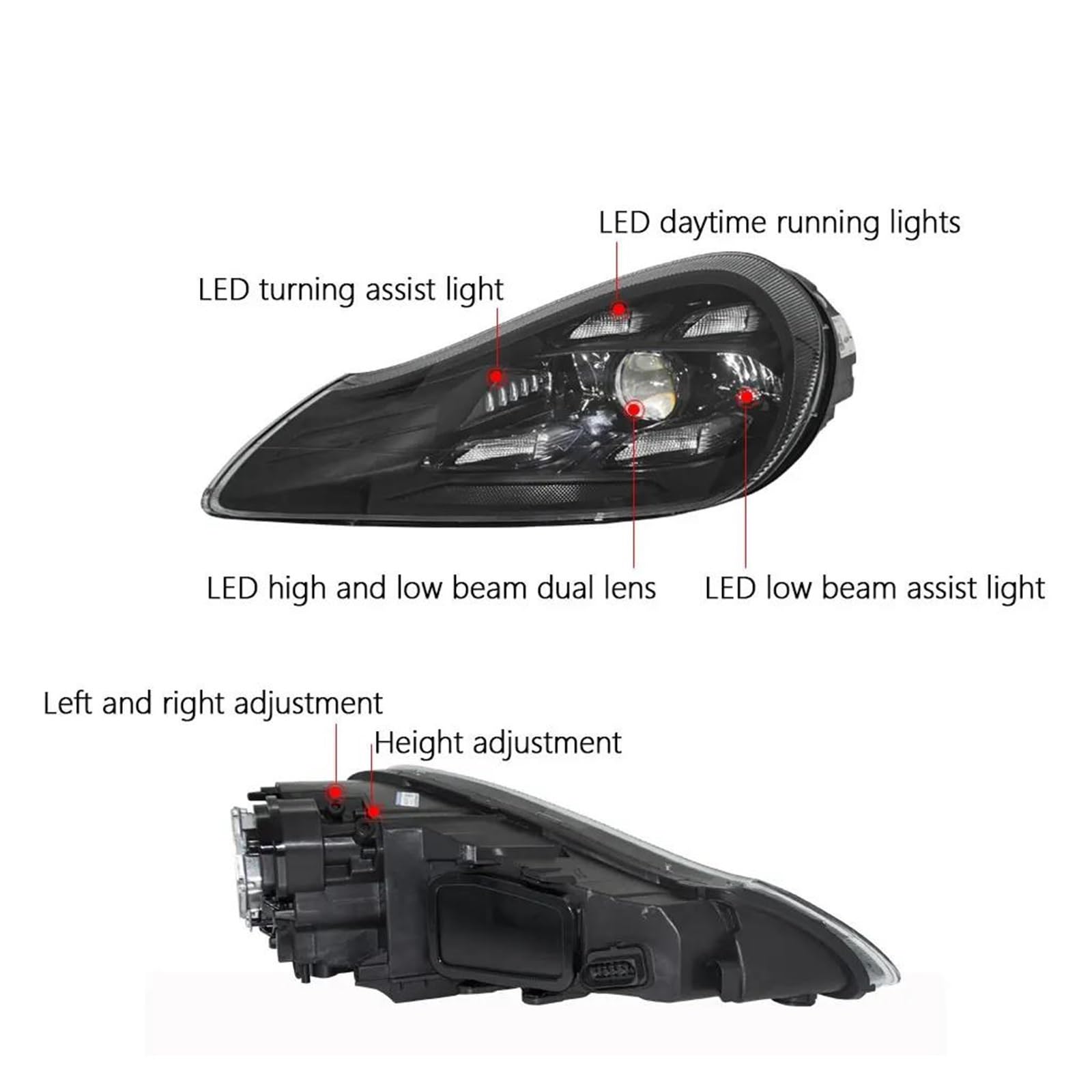 ポルシェカイエン957ヘッドライト（インナーブラック） Amazon | 車のライト用ポルシェカイエン LED ヘッドライト 2007