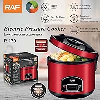 ARCENYX 5L Smart Electric Rice Cooker - Multifunctional One-Touch Auto Cook & Warm for Rice, Soups, Veggies, Red Black Family Size