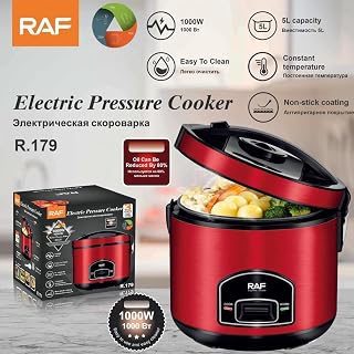 ARCENYX 5L Smart Electric Rice Cooker - Multifunctional One-Touch Auto Cook & Warm for Rice, Soups, Veggies, Red Black Family Size