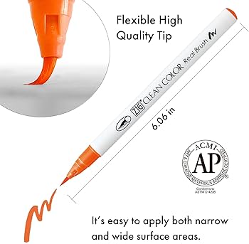 Kuretake ZIG CLEAN COLOR Real Brush 48 Colors Watercolor Pens.