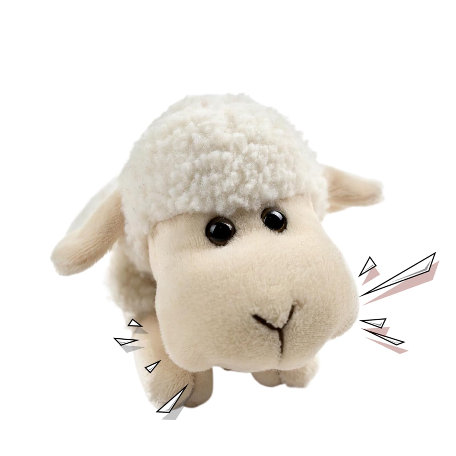lilizzhoumax Sheep Plush Toy with Sound 20cm/8inch Cute Realistic Stuffed Animal Interactive Super Soft Lamb Home Decoration Perfect Playtime Companions Sensory Educational Gift for Kids white