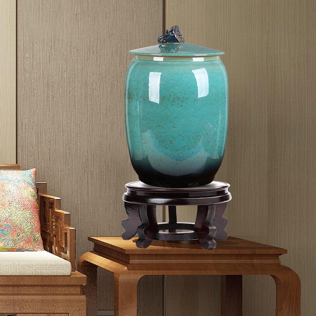 Bonsai Pedestal Vase Pedestal Stands Bonsai Display Stand Wood Carving Ornaments Fishtank Strange Stone Vase Bottom Round Wood Tray Flower Pot High Foot Base Planter Stand Plant Holder(50CM)