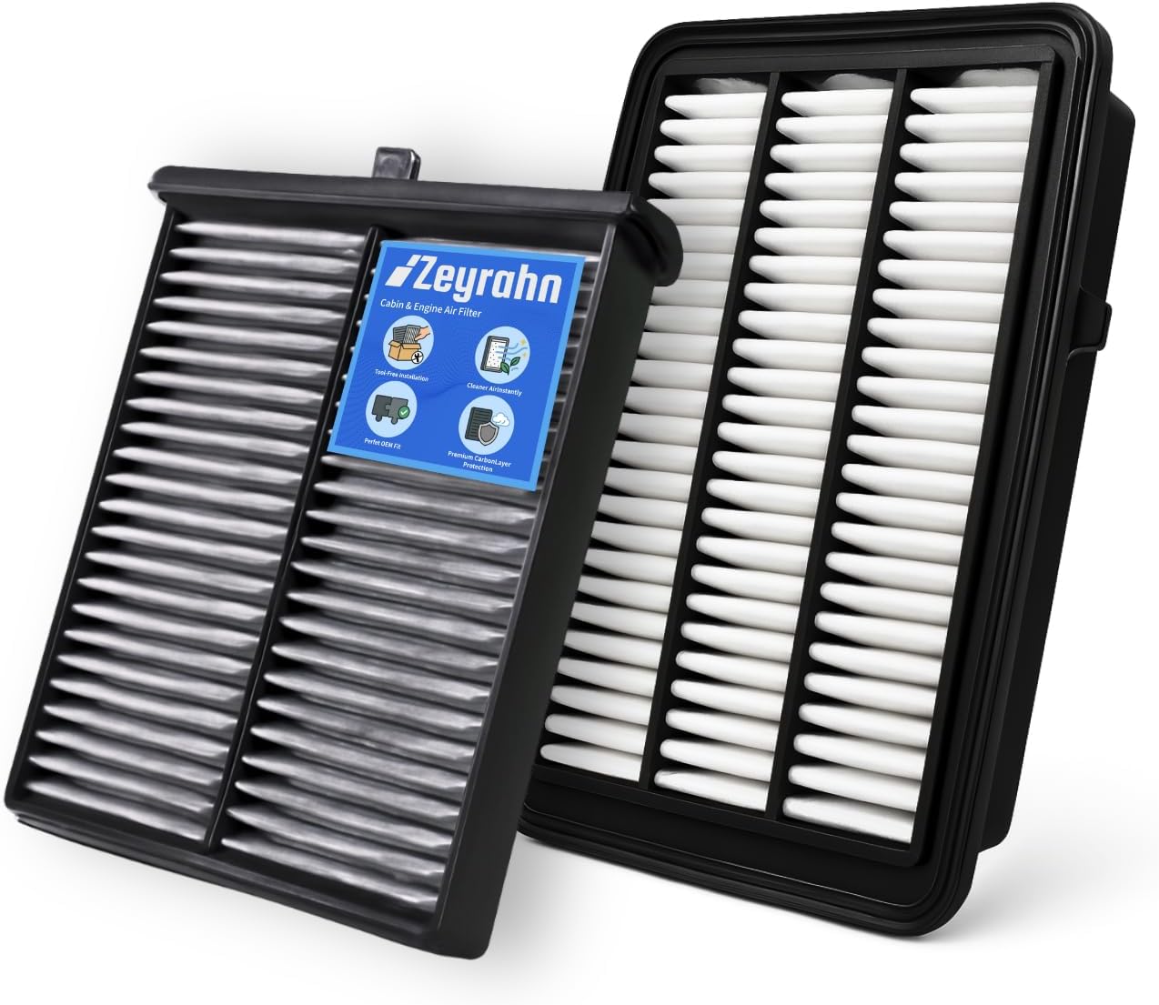 Cabin & Engine Air Filter Kit for Mazda 2019–2025 CX-5 L4-2.5L, 2019 CX-5 L4-2.2L, 2018–2021 Mazda 6 L4-2.5L, Only Fit for Turbocharged Models, Not Fit for NA/CE Models