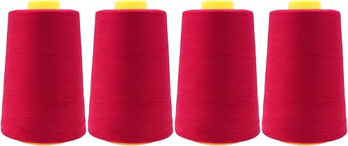 Vista 8 de Mandala Crafts - Hilo de coser multiusos de poliéster para máquina de coser de sarga, sobrehilado, acolchado Beige