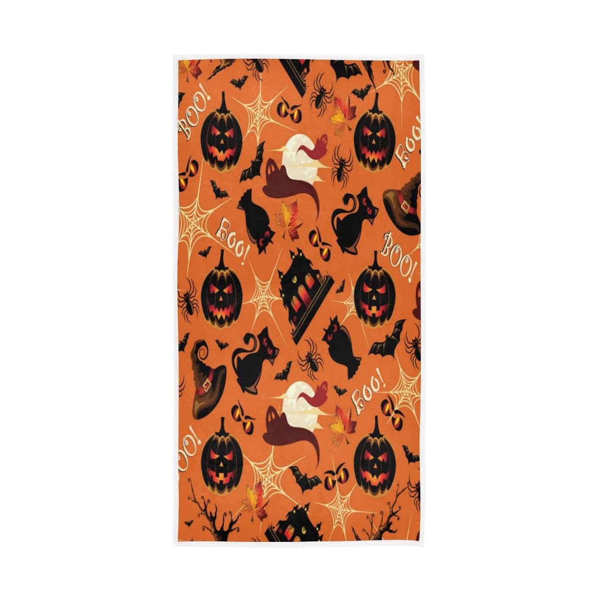 LSRCPD Retro Halloween Style Soft Bath Towel Absorbent Hand Towels Multipurpose for Bathroom Hotel Gym Spa 30"x15"