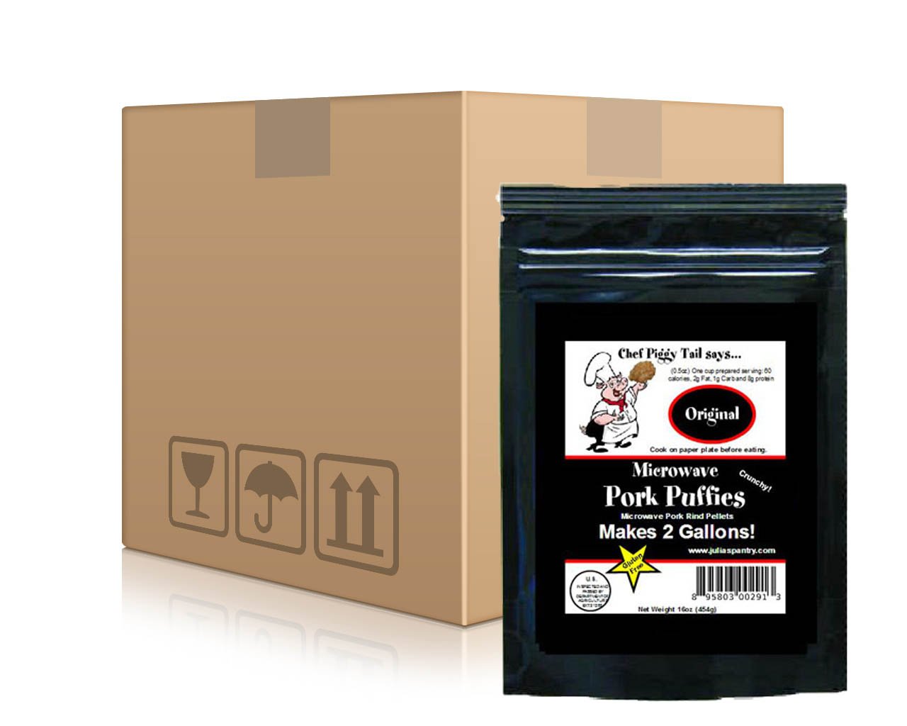 Microwave Pork Rinds Original Flavor Case of 6 1 Lb. Pkgs