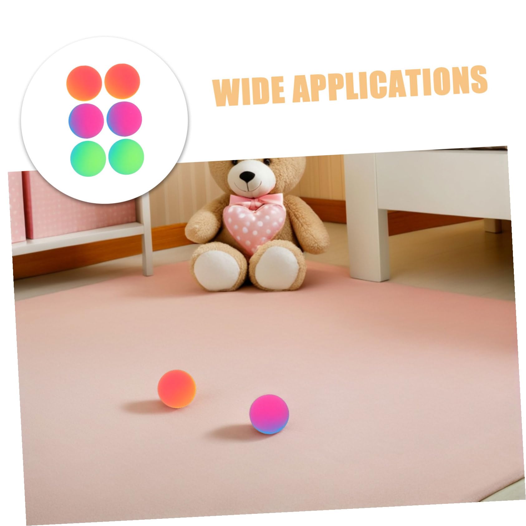 Abaodam 18 Palline Rimbalzanti per Bambini da 45mm in Gomma a Due Toni con Design Antiscivolo, Come Premi per Carnevale e Feste di Compleanno Colore Casuale