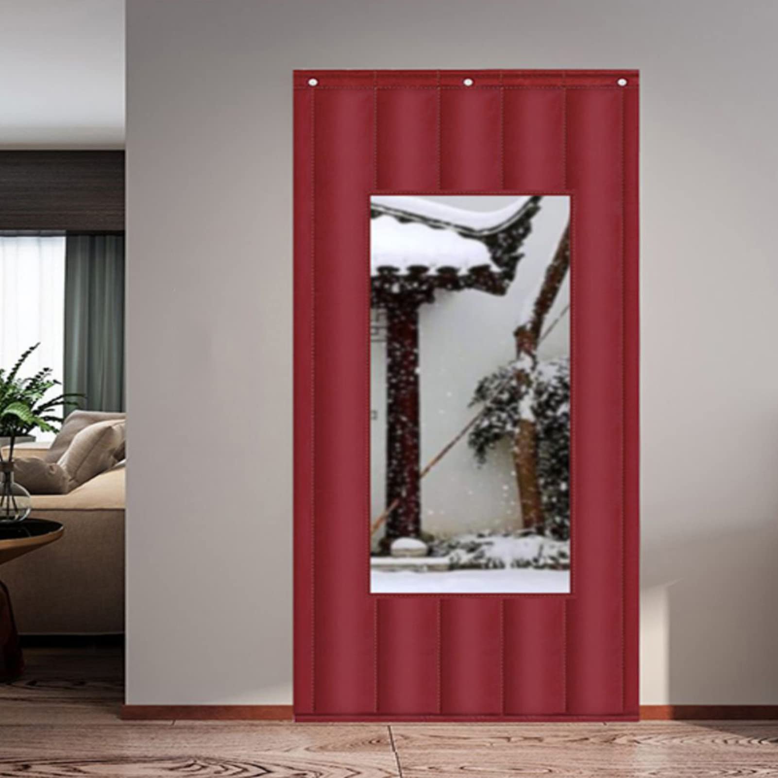SJASD Geïsoleerd deurgordijn, waterdicht thermisch magnetisch zelfsluitend deurscherm, houd de tocht buiten de deur Auto dichterbij voor keuken, slaapkamer, airconditionerkamer,C,100x220cm(39x87inch