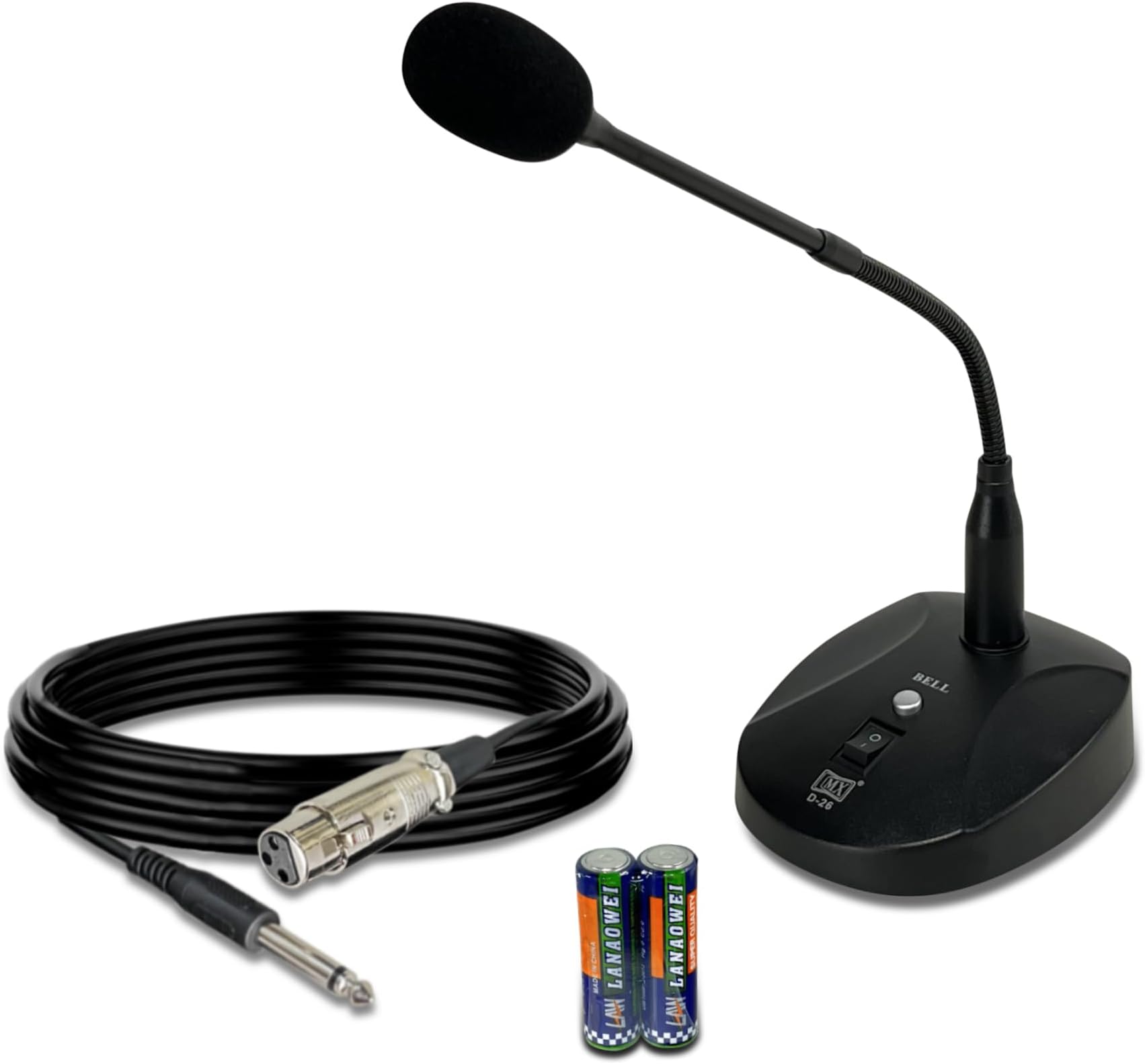 MXProfessional Desk Standing Microphone Microphone/Table Gooseneck Wired Unidirectional Microphone System XLR to 1/4'' Sound Cord - for Karaoke Conference