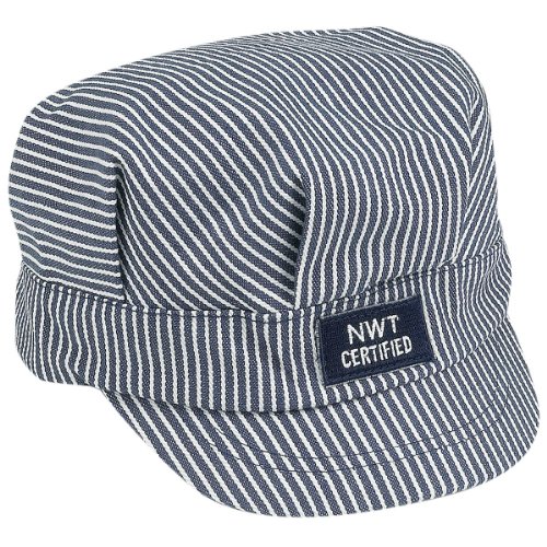 Aeromax Train Engineer Cap, Blue/White, Adjustable Youth Size