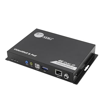 SIIG 4K HDMI Over IP Matrix Switch Transmitter Only, 4K 60Hz, USB KVM Extender, Video Wall Control, Scalable for Multiple Video Sources and Displays, IR Passthrough, PoE, TAA Compliant CE-H27F11-S1