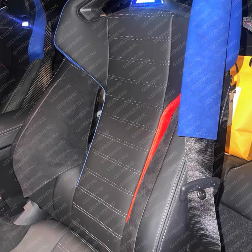 Do BMW G87 M2, G80/G81 M3, G82/G83 M4, F90 M5, F92 M8 – karbonowa ochrona bocznych policzków – obicie z prawdziwej skóry z wpuszczonym mocowaniem (wiele kolorów)