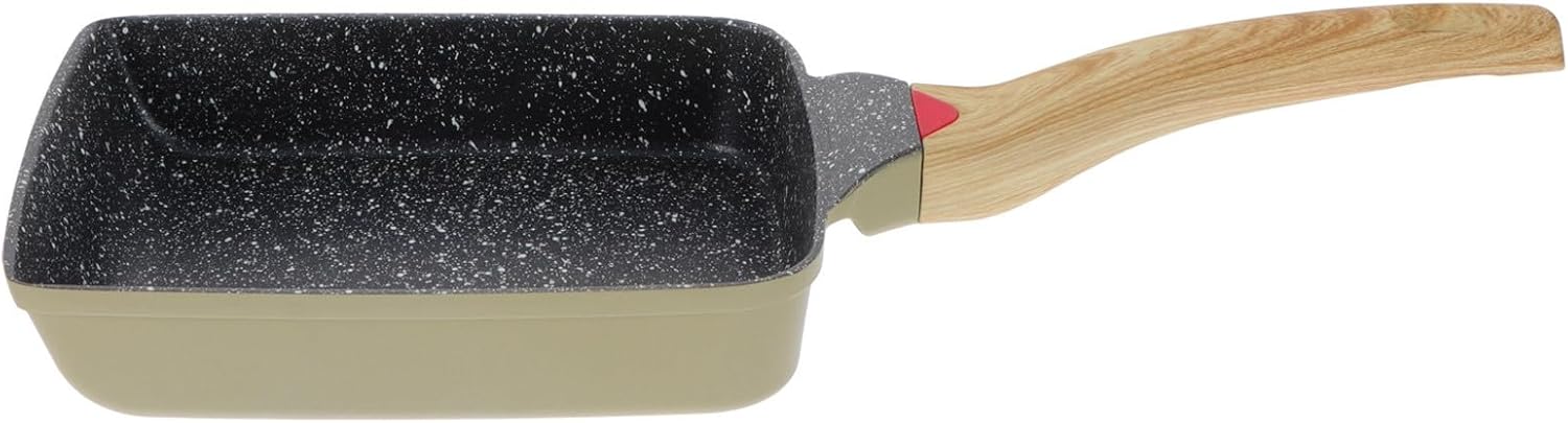 Japanese Style Tamagoyaki Pan Non-Stick Square Omelette Frying Pan Green Mocha Heat-Sensitive Coating Kitchen Breakfast Skillet for Home Cooking