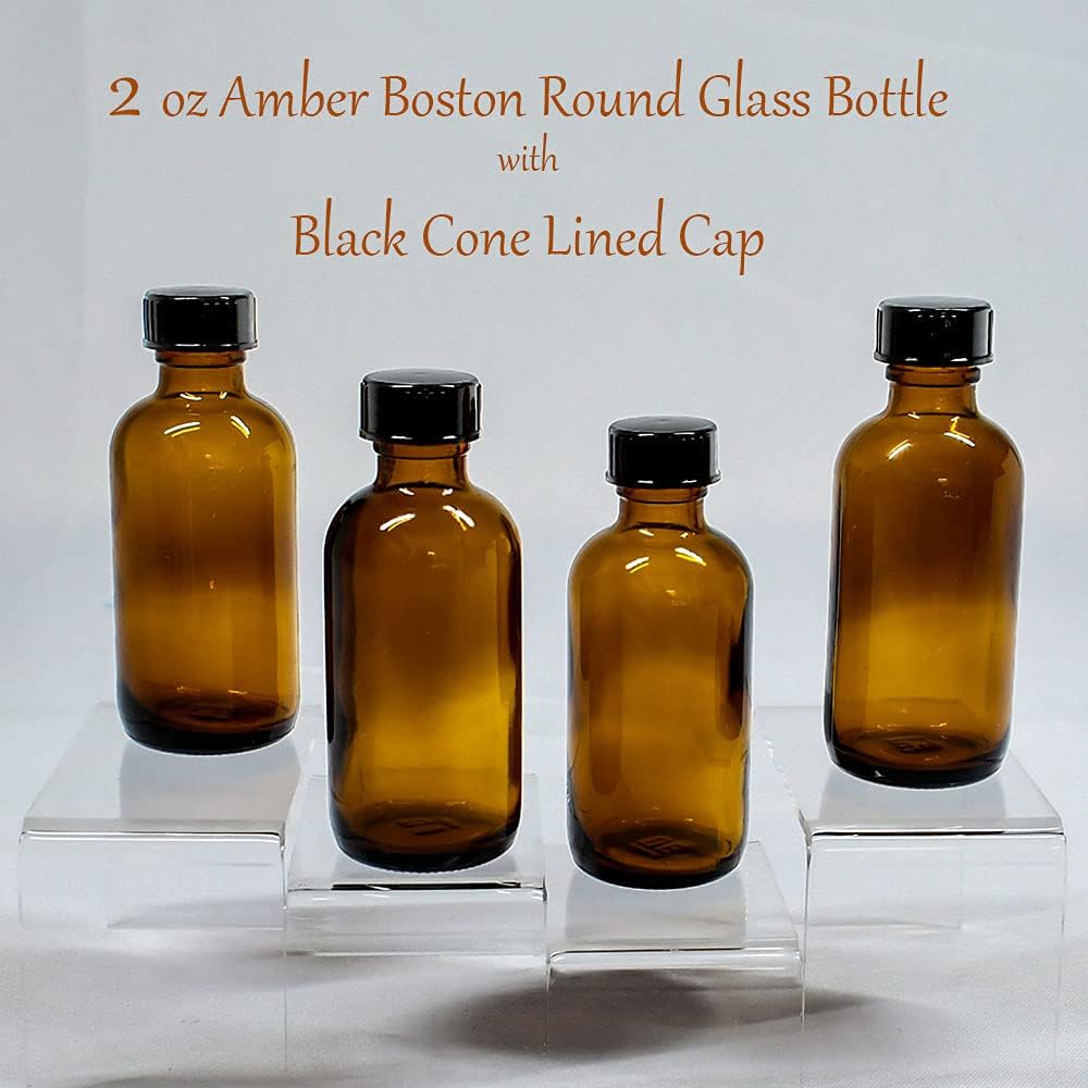 Gеt Sресіаl Prісе (80 Pack) 2 oz. Amber Boston Round with Black Poly Cone Cap