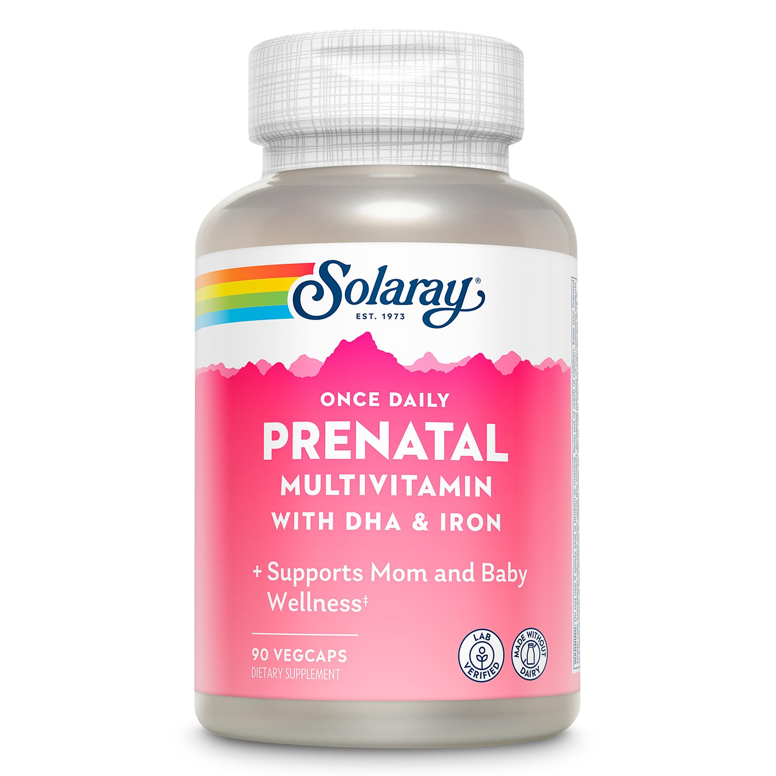 Once Daily Prenatal Multivitamin with Iron & DHA | Morning Ease Herbal Blend & Whole Food Base | 90 CT