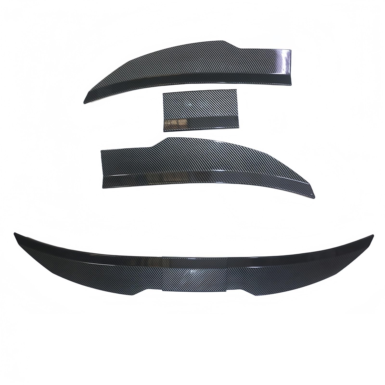 Spoiler per ala posteriore universale da 3 pezzi, 115-125 cm, accessori per auto Spoiler Laterale per Auto(Carbon fiber black)