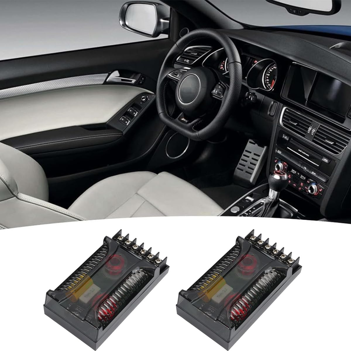 Diviseur de fréquence universel réglable pour haut-parleurs de voiture, médiums et basses, améliorant la qualité sonore.