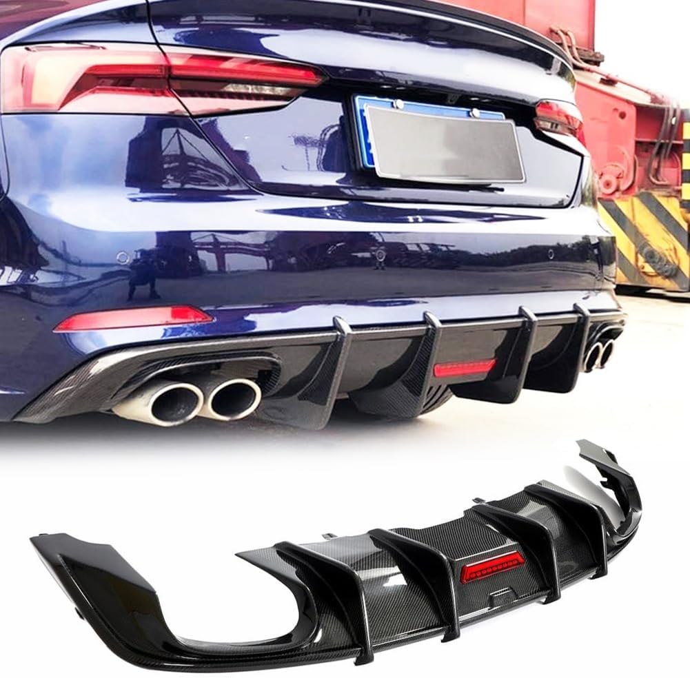 Carbon Fiber Rear Diffuser fits for Audi A5 Sline B9 S5 2017-2019 Bumper Cover Lower Lip Spoiler Valance Protector Factory Outlet (A Style)
