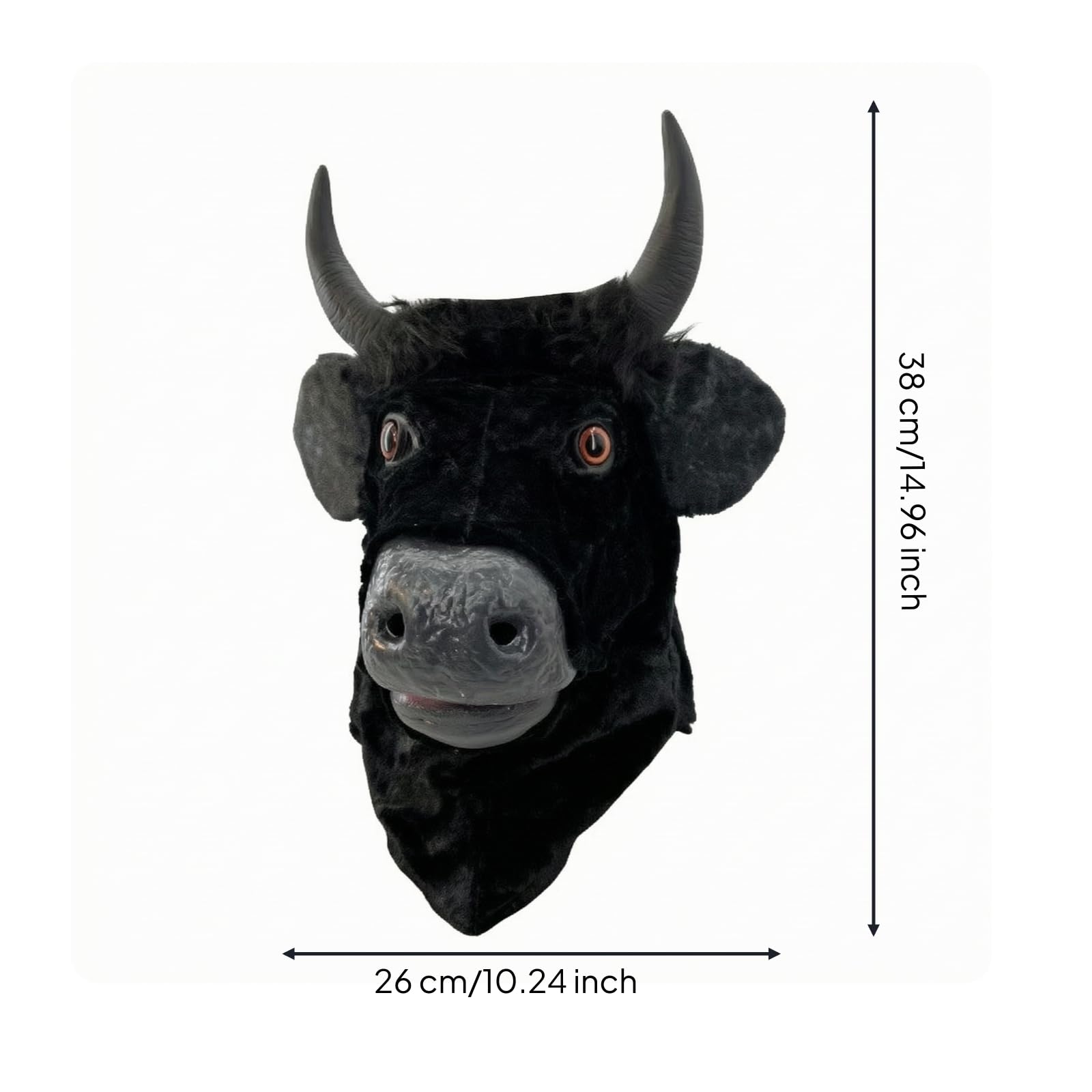 Almencla Maschera a Testa Completa Resistente | Realistica, Traspirante, Maschera con Occhi, Halloween, Maschera Nero