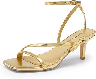 DREAM PAIRS Women's Low Kitten Heels Strappy Sandals