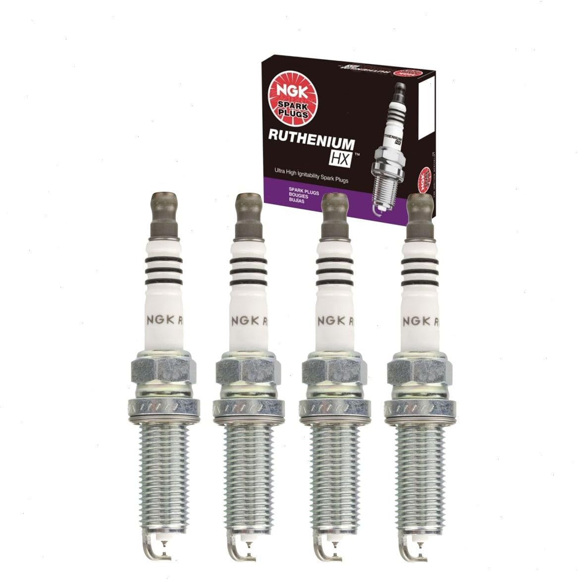 4 pc NGK Ruthenium HX Spark Plugs compatible with Honda Accord 2.0L 2.4L L4 2013-2017