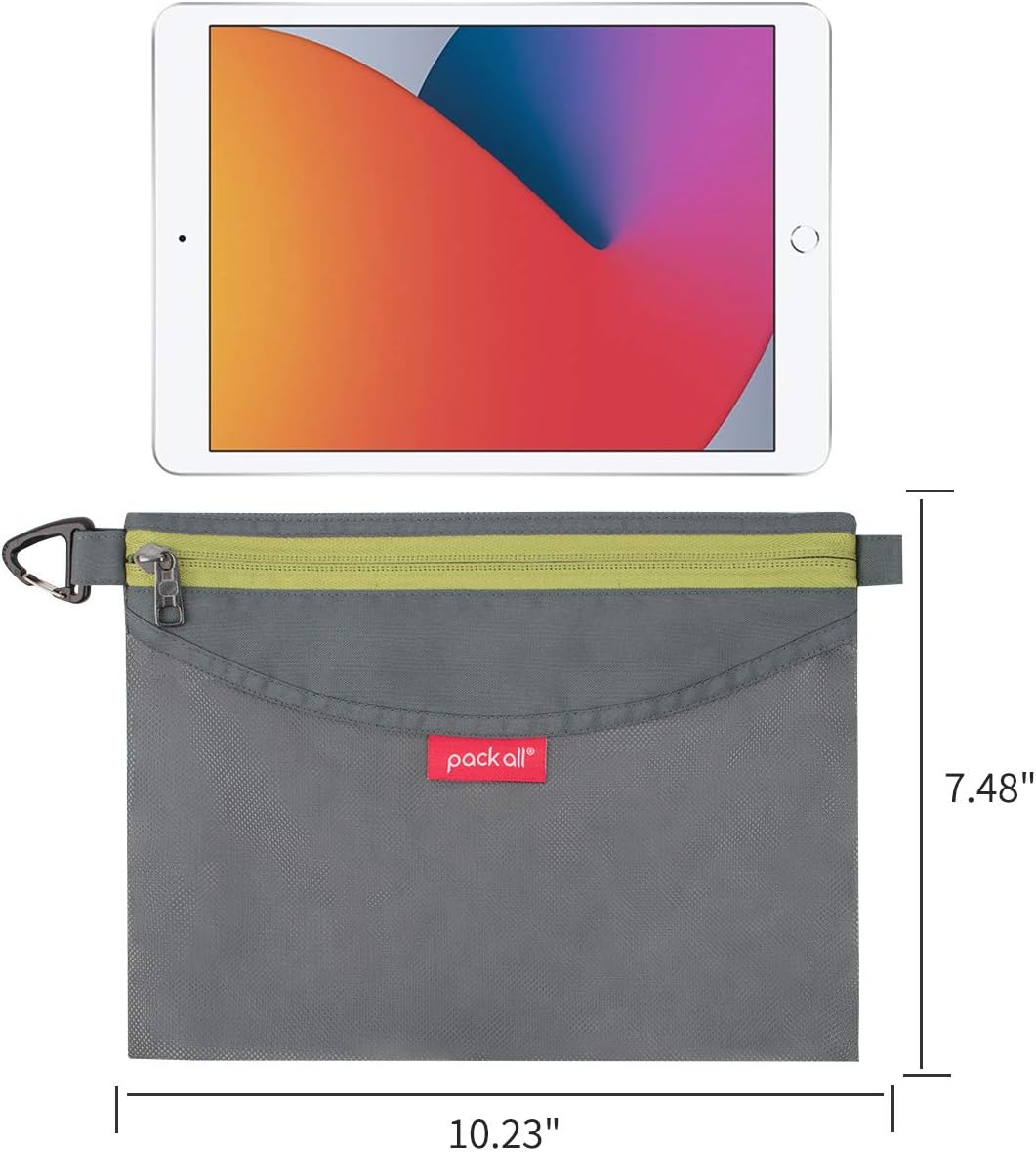 pack all Packing Organizers Bundle | 1 Dual Pocket Shoe Bag (Grey) & 1 Zipper Bag (M Grey)