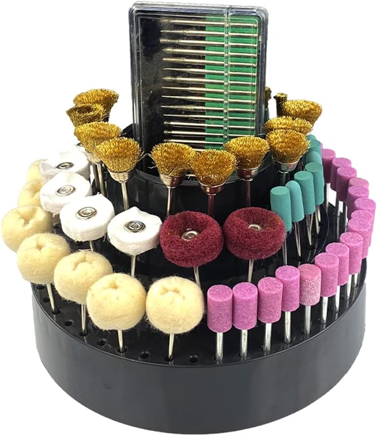 Rotary Bur Holder Tool Accessories 116 Holes Rotary Tool Bit Holder- Excluding Polishing Wheel and Grinder Bits