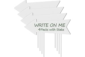 Remiawy 4 Pack Blank Directional Arrow Signs with Stakes