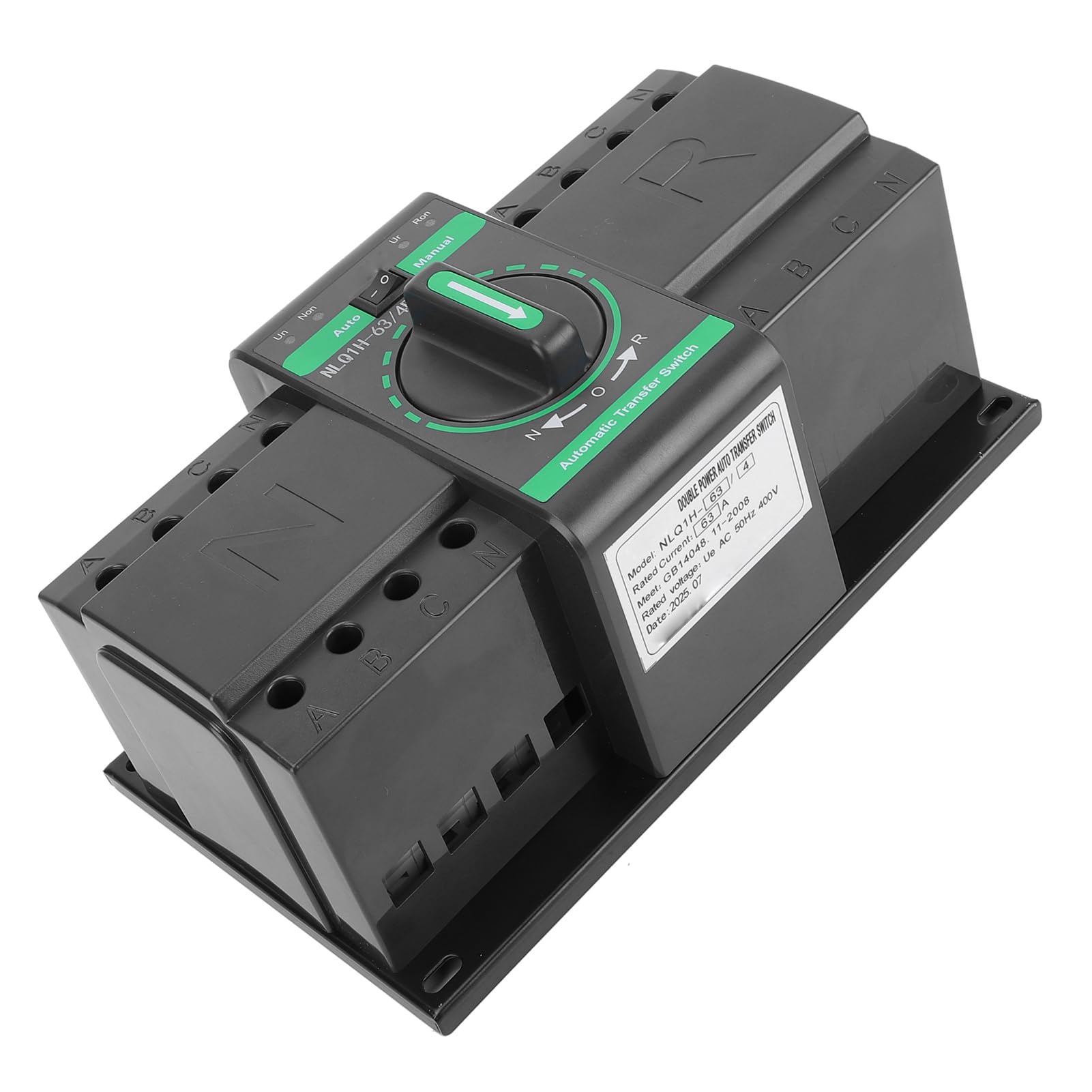 Jiawu Automatyczny Ręczny Przełącznik Zasilania ATS Dual Power 4P 63A do Produkcji Maszynowej, Srebrny, Model NLQ1H-63/4P