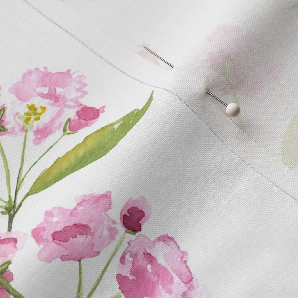 Spoonflower Fabric - Cherry Blossoms Blossom Japan Garden Pink Watercolor Japanese Flower Printed on Petal Signature Cotton Fabric by The Yard - Sewing Quilting Apparel Crafts Decor