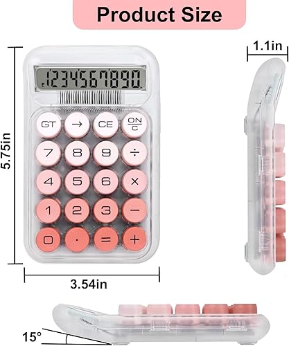 Miniatura 2 de Calculadora linda, calculadora de interruptor mecánico, calculadoras de escritorio de 10 dígitos, calculadoras de escritorio con botones grandes y
