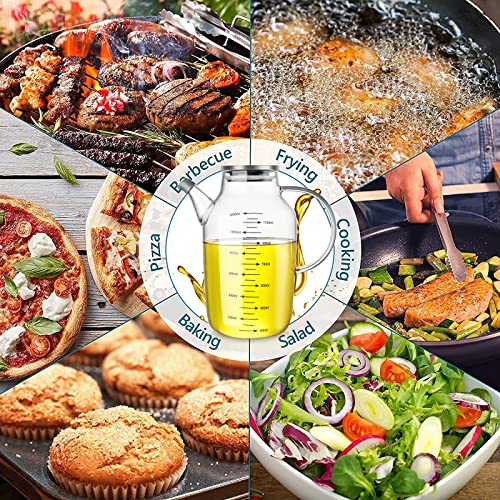 Zdzdz Large Glass Cooking Oil Bottles 1200Ml/40 Ounce Oil And Vinegar Dispenser Cruet For Kitchen Cooking, Big Olive Oil Dispenser Bottle With Measurement #TOP7