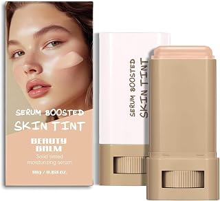 Beauty Balm Serum Boosted Skin Tint, Foundation Stick Solid Tinted Moisturizing Serum Contour Stick for Face Makeup, Buildable Medium-to-Full Coverage, Natural Finish (#5)