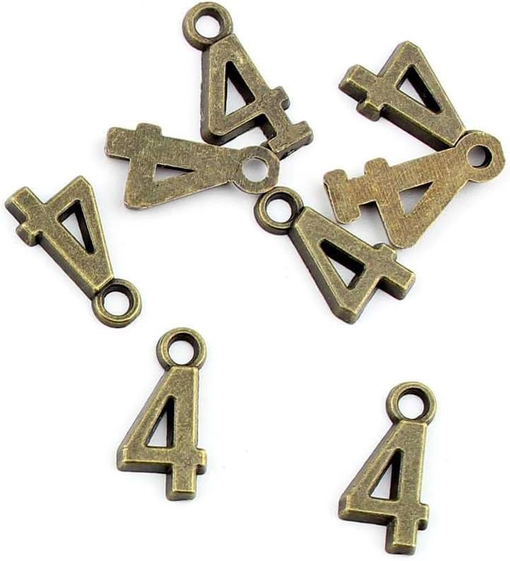 Jewelry Making Findings Antique Bronze Charms FL21605-4 Number 4 Craft Lots Repair Supplies