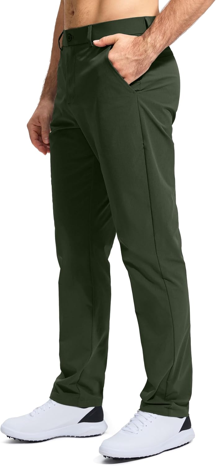 Pudolla Men's Golf Pants Stretch Work Dress Comfy Pants 30"/32"/34" Lightweight Quick Dry Casual Slacks Trousers with Pockets - Image 4