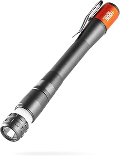 NEBO Inspector 500+ Pen Light, 500 Lumen LED Rechargeable Pocket Size Pen Flashlight with Steel Pocket Clip, USB Charging Cable, IPX7 Waterproof, and Magnetic Base, Gunmetal Gray