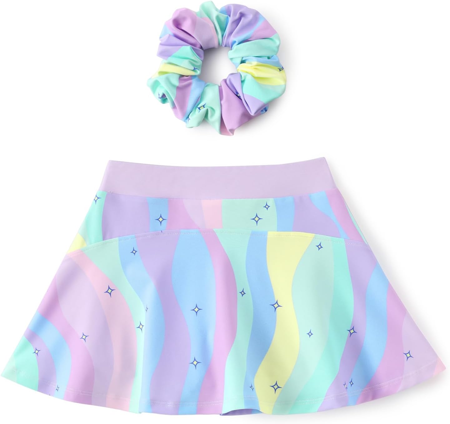 Disney Stitch丨Frozen丨Princess丨Minnie Mouse Girls Skirts Inner Pocket Shorts + Scrunchie Athletic Golf Tennis Skorts 2-9Y